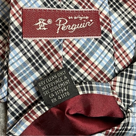 Original Penguin silk plaid tie. - Picture 8 of 10